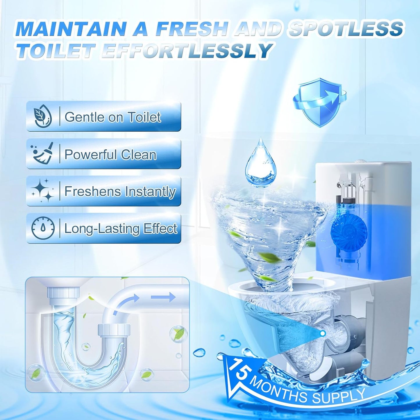 🚽 Automatic Toilet Bowl Cleaner Tablets