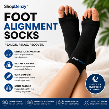 Foot Alignment Socks for Men & Women | 5 Toe Separator | Foot Pain Relief