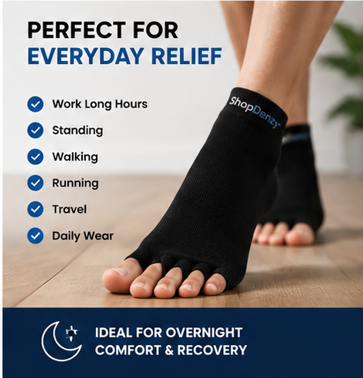 Foot Alignment Socks for Men & Women | 5 Toe Separator | Foot Pain Relief