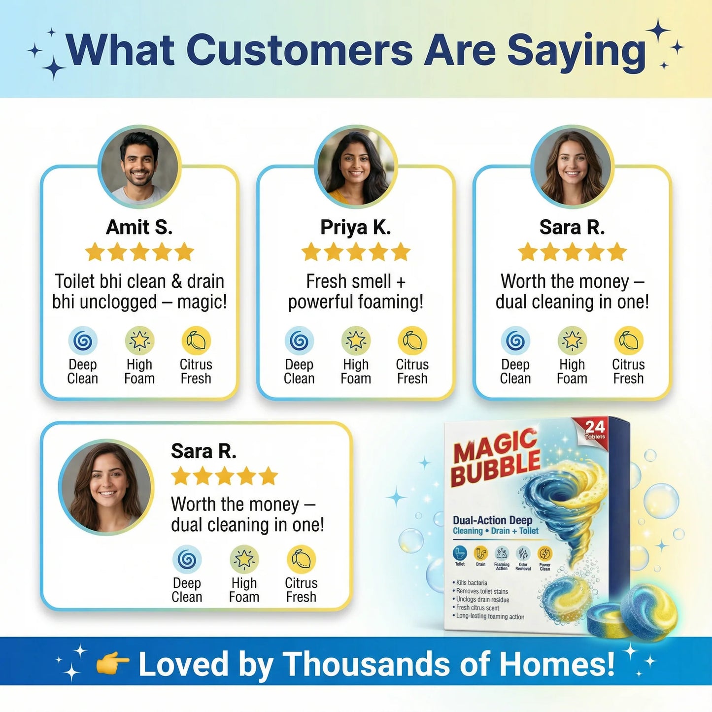 🫧 MAGIC BUBBLE™ Cleaning Tablets (24 Tablets)